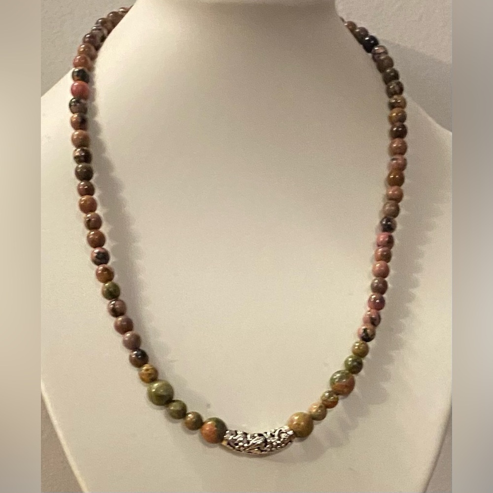 NEW Unakite gemstone necklace